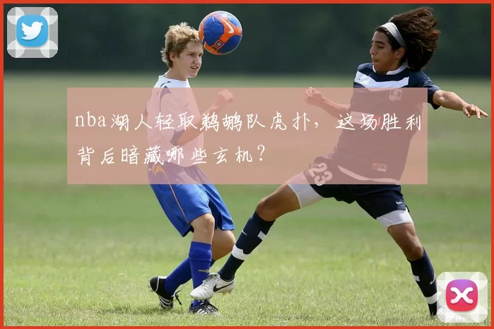 nba湖人轻取鹈鹕队虎扑，这场胜利背后暗藏哪些玄机？